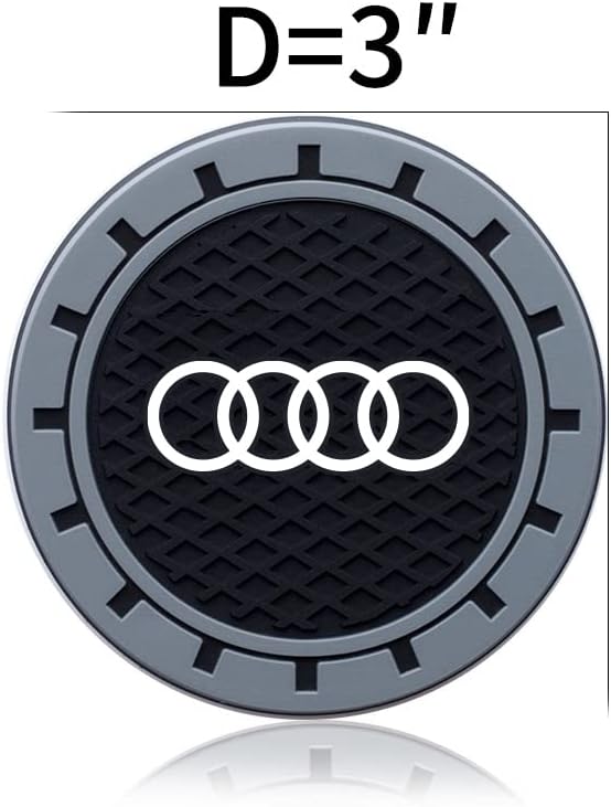 dessous de verre de porte gobelet de voiture pour audi a1 a3 rs3 a4 a5 a6 a7 rs7 a8 q3 q5 q7 r8 série s, dessous de verre antidérapant pour porte gobelet de voiture, accessoires de porte gobelet de voiture