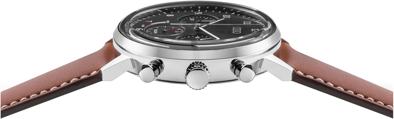 audi collection montre suisse analogique automatique mixte adulte avec bracelet en cuir 3102300200