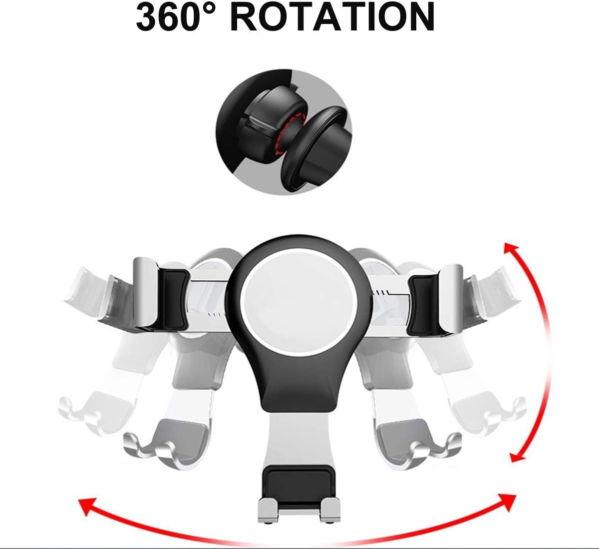 newth support de téléphone pour audi a3 8v, rotation à 360° verrouillage automatique stable sans secousse support de téléphone portable en alliage d'aluminium pour audi a3/s3 2014 2019