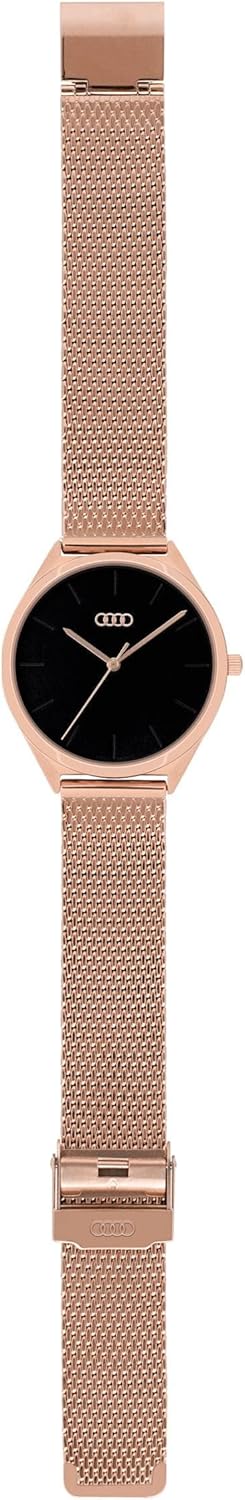 audi collection montre bracelet pour femme, or rose/noir 3102200400