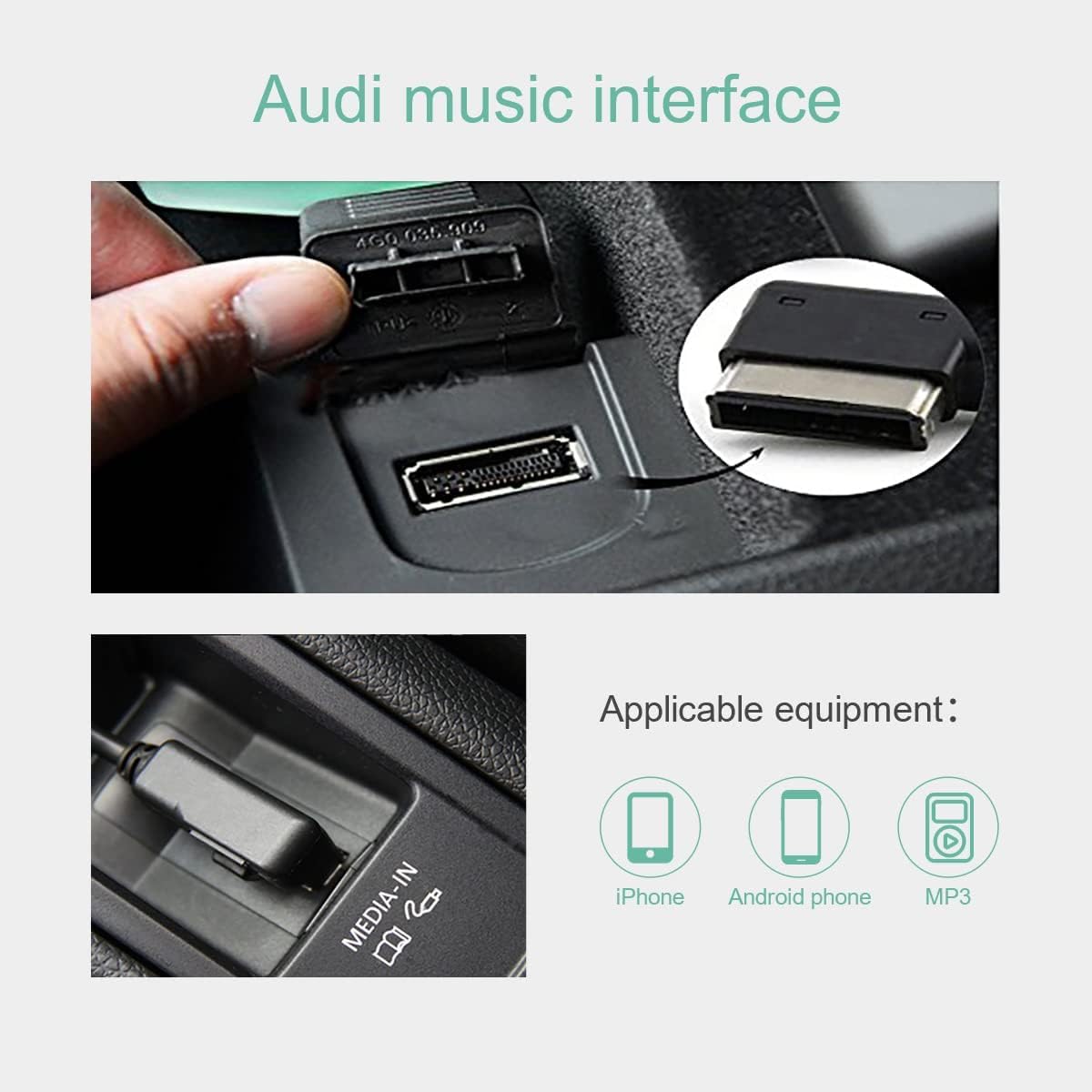 chelink adaptateur de câble d'interface musicale ami vers femelle 3,5 mm pour audi, cordon jack stéréo pour téléphones, écouteurs, haut parleurs, tablettes, lecteurs mp3 et autres