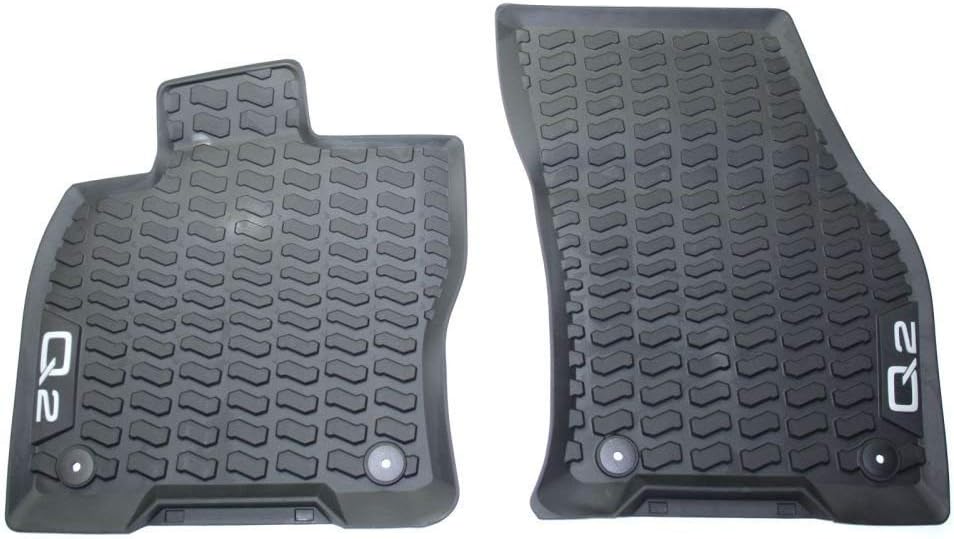 tapis de sol en caoutchouc d'origine audi q2, 2 pièces, avant toutes saisons, caoutchouc noir, 81b061501 041