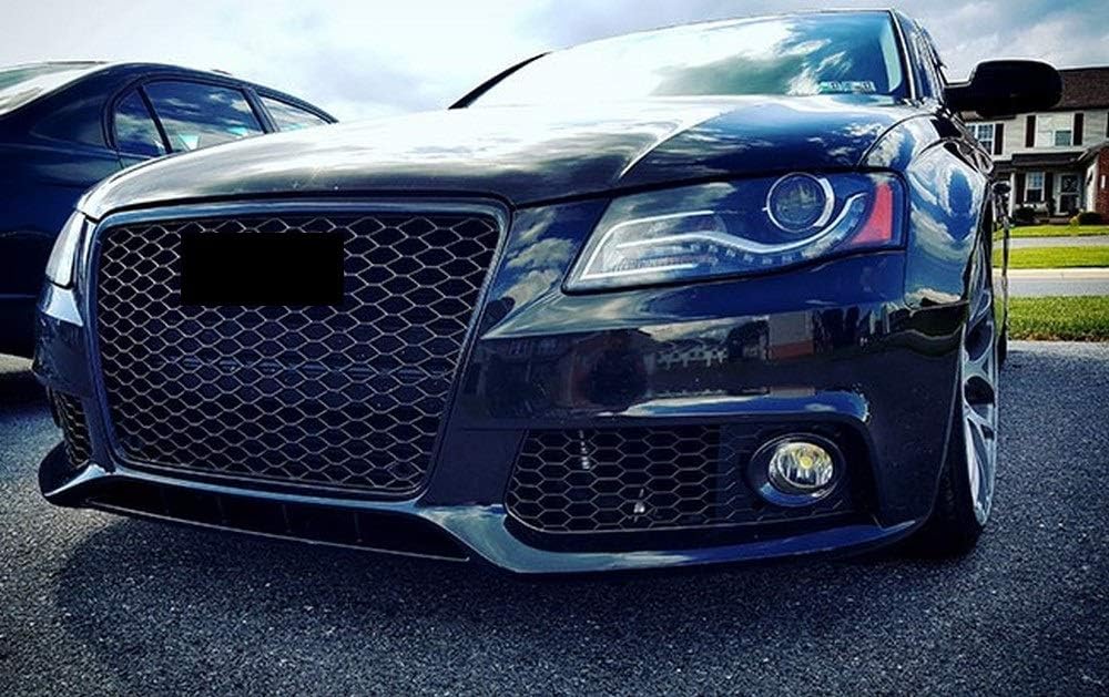 grilles de pare chocs avant, feu antibrouillard d'admission d'air, noir mat, pour audi a4 b8 07 12