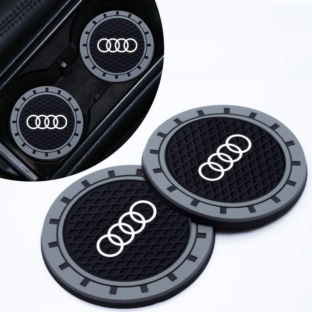 dessous de verre de porte gobelet de voiture pour audi a1 a3 rs3 a4 a5 a6 a7 rs7 a8 q3 q5 q7 r8 série s, dessous de verre antidérapant pour porte gobelet de voiture, accessoires de porte gobelet de voiture