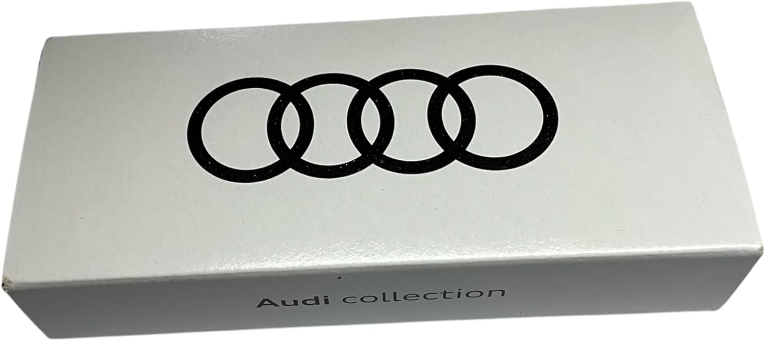 audi 3181900600 porte clés avec logo, métal, cuir, noir/argent, taille unique