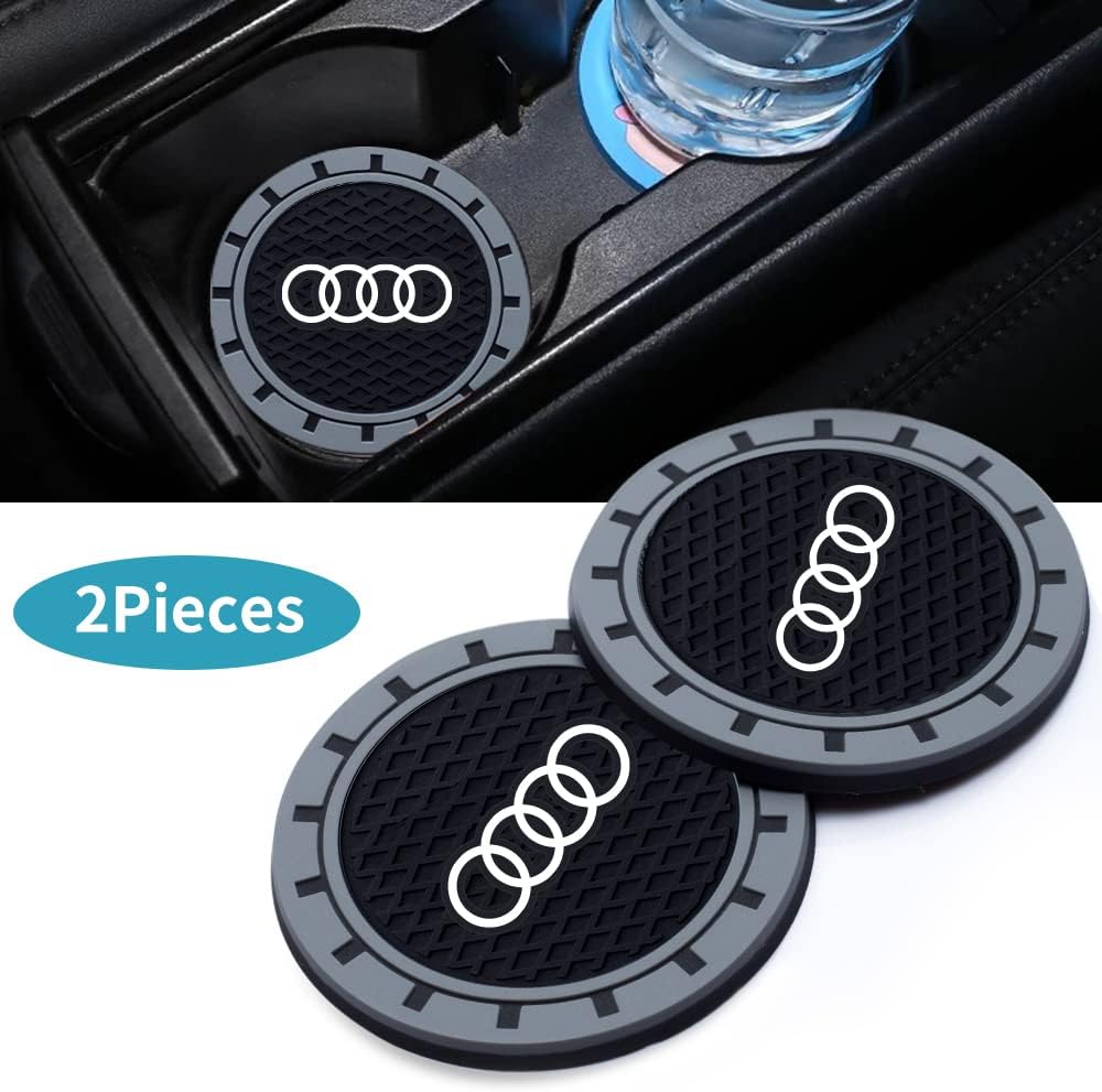 dessous de verre de porte gobelet de voiture pour audi a1 a3 rs3 a4 a5 a6 a7 rs7 a8 q3 q5 q7 r8 série s, dessous de verre antidérapant pour porte gobelet de voiture, accessoires de porte gobelet de voiture