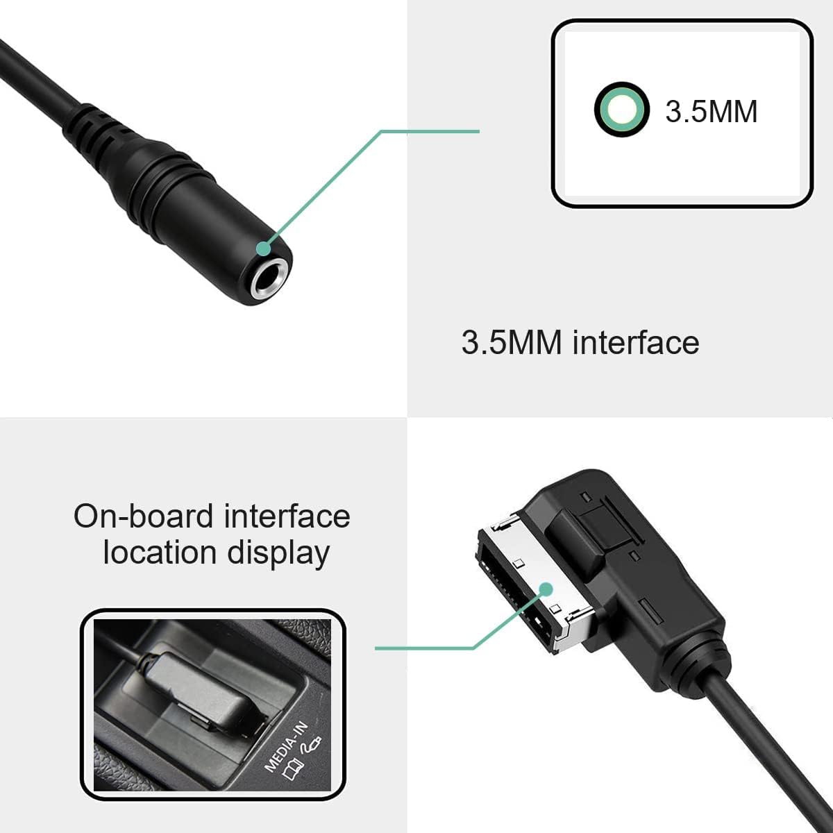 chelink adaptateur de câble d'interface musicale ami vers femelle 3,5 mm pour audi, cordon jack stéréo pour téléphones, écouteurs, haut parleurs, tablettes, lecteurs mp3 et autres