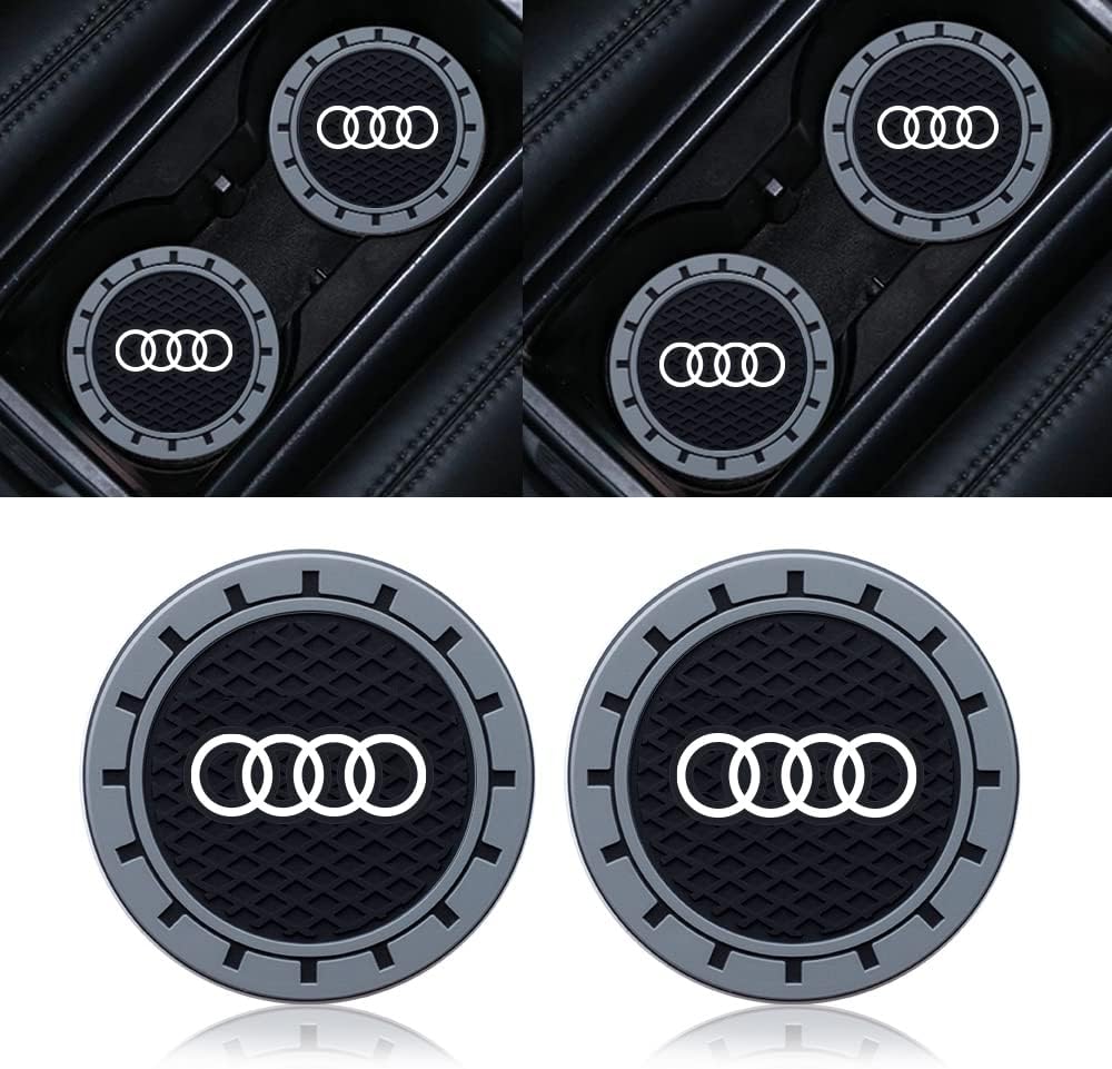 dessous de verre de porte gobelet de voiture pour audi a1 a3 rs3 a4 a5 a6 a7 rs7 a8 q3 q5 q7 r8 série s, dessous de verre antidérapant pour porte gobelet de voiture, accessoires de porte gobelet de voiture