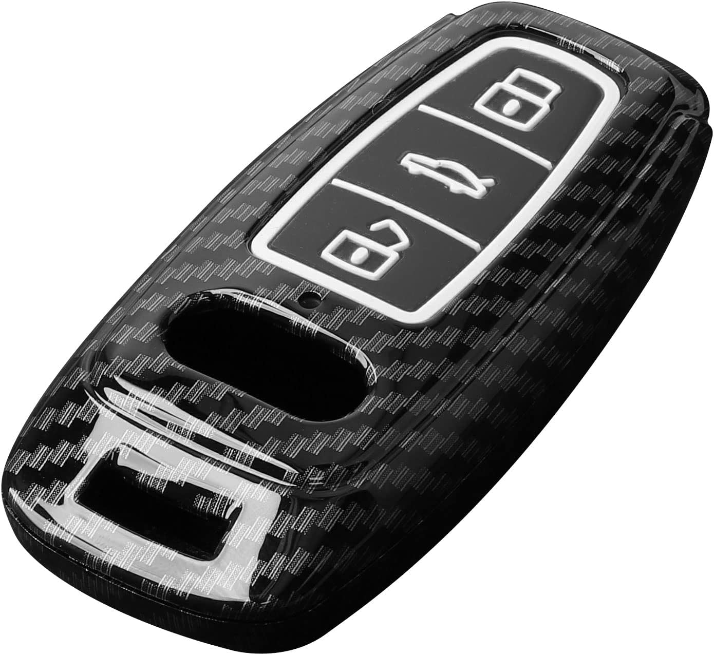 kwmobile accessoire clé de voiture compatible avec audi a6 a7 a8 q7 q8 keyless 3 boutons coque de protection étui en plastique souple avec intérieur en silicone noir