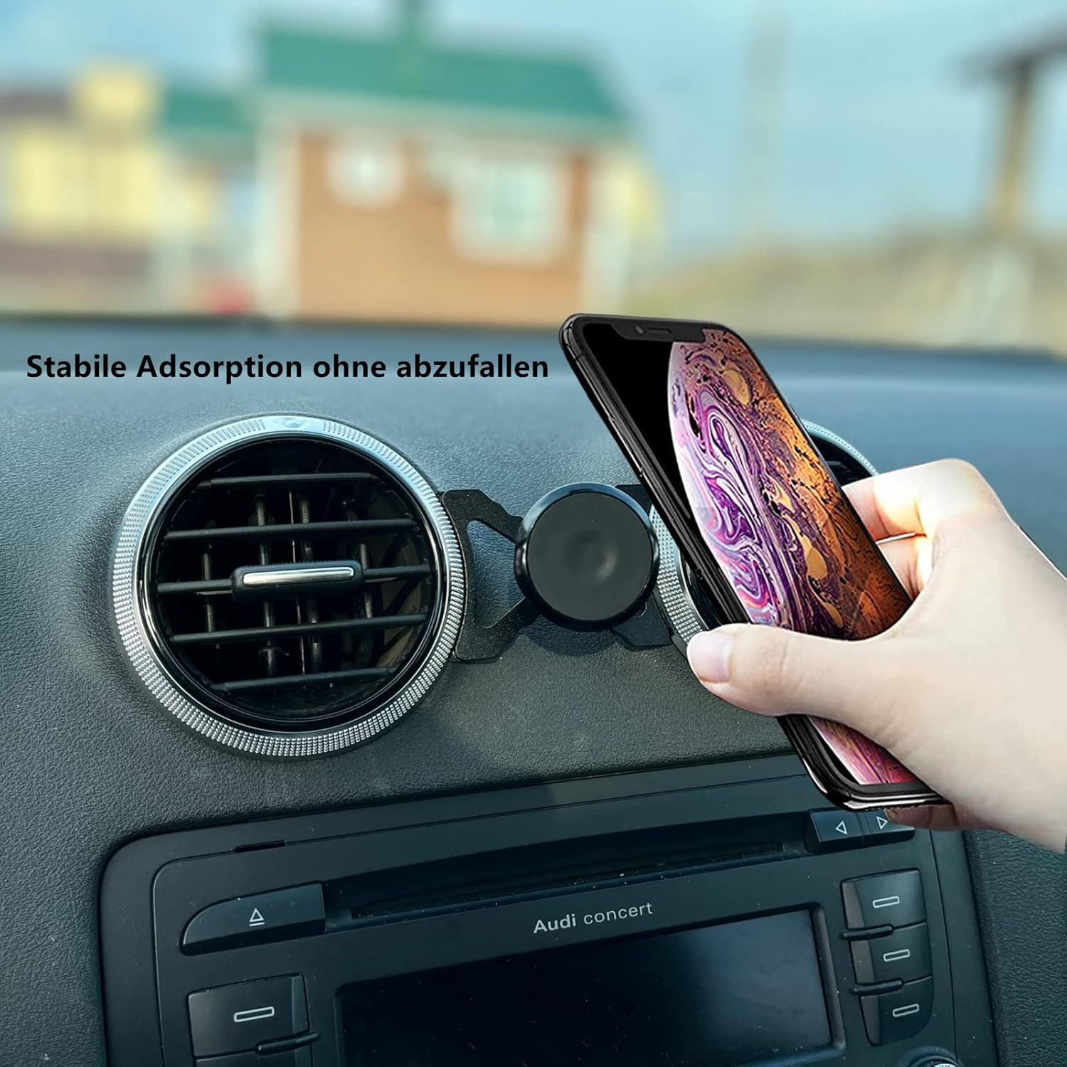 cookiss support de téléphone magnétique pour voiture compatible avec audi a3 8p et audi s3 8p, adapté aux smartphones et gps avec support de téléphone de voiture à vision réglable à 360 degrés (noir)