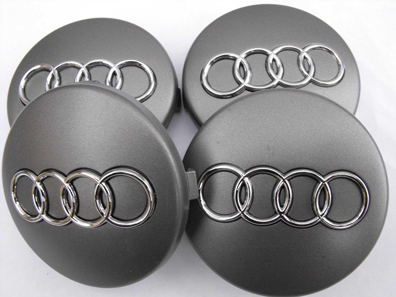 4 nouveaux * * * * * * * * enjoliveurs de roue en alliage audi argentés de 60 mm, insignes d'emblème