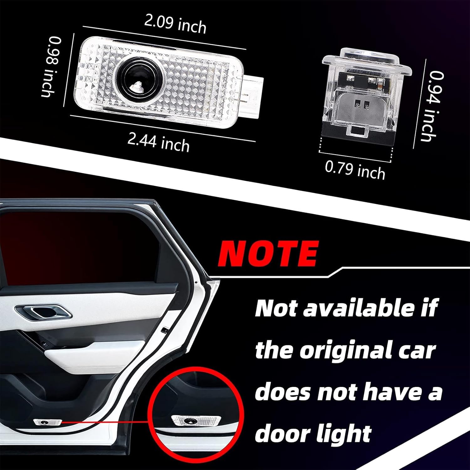 sylswx compatible avec l'éclairage de porte de voiture audi, 4 lumières de porte de voiture à led, projecteur de porte de voiture pour a1/a3/a4/a5/a6/q3/q5/q7/a7/a8/r8/tt