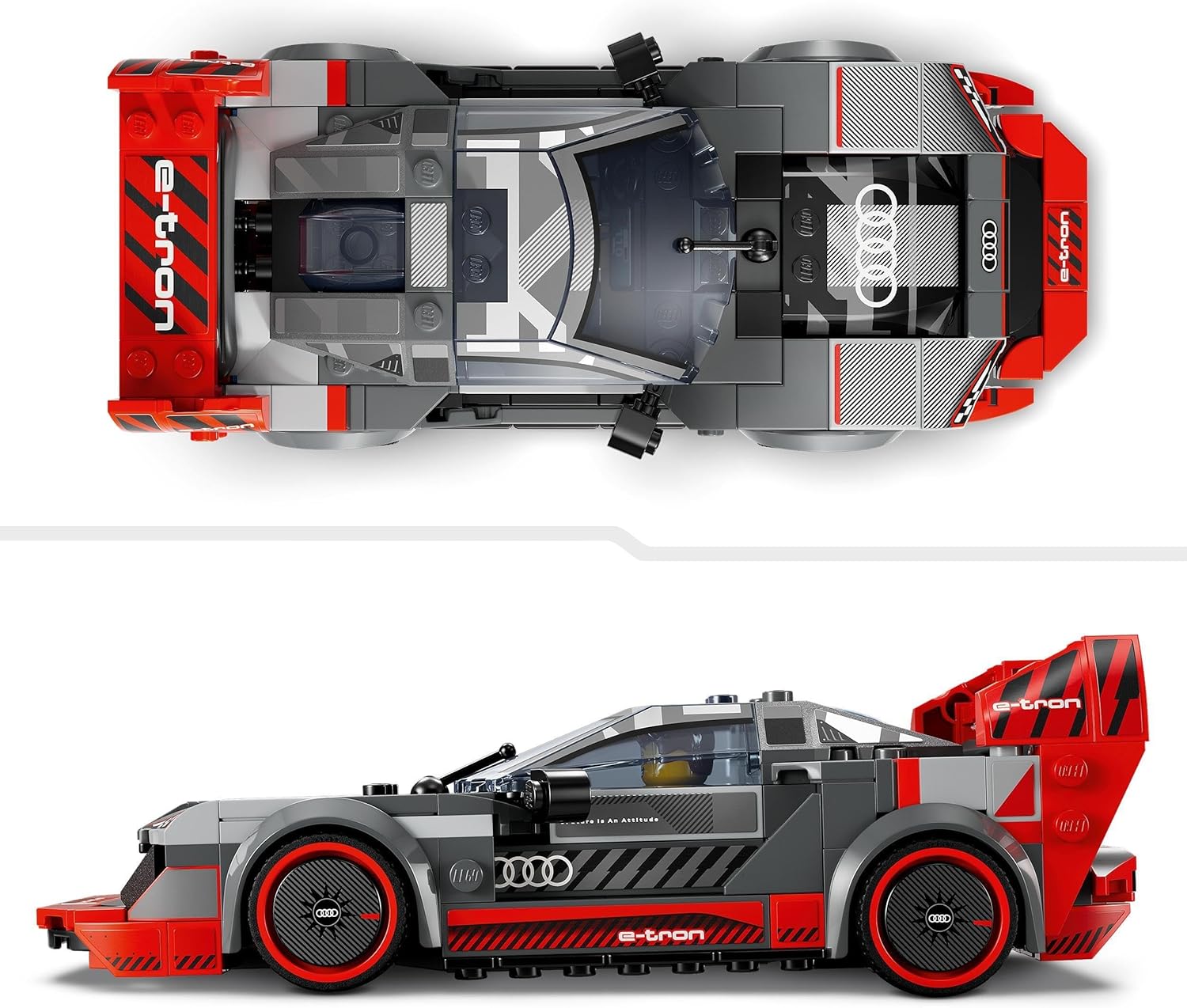 lego speed ​​​​champions audi s1 ​​​​e tron quattro voiture de course jouet véhicule, ensemble de construction pour enfants, idée cadeau pour garçons et filles à partir de 9 ans, jeu indépendant, décoration de chambre 76921