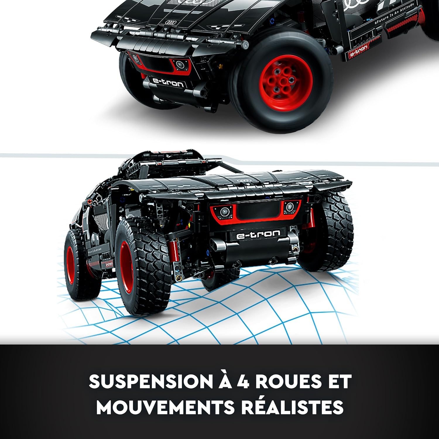 lego technic audi rs q e tron voiture de rallye télécommandée modèle à construire tout terrain dakar contrôlée par application rc avec control+ idée cadeau pour garçons et filles de 10 ans et plus 42160