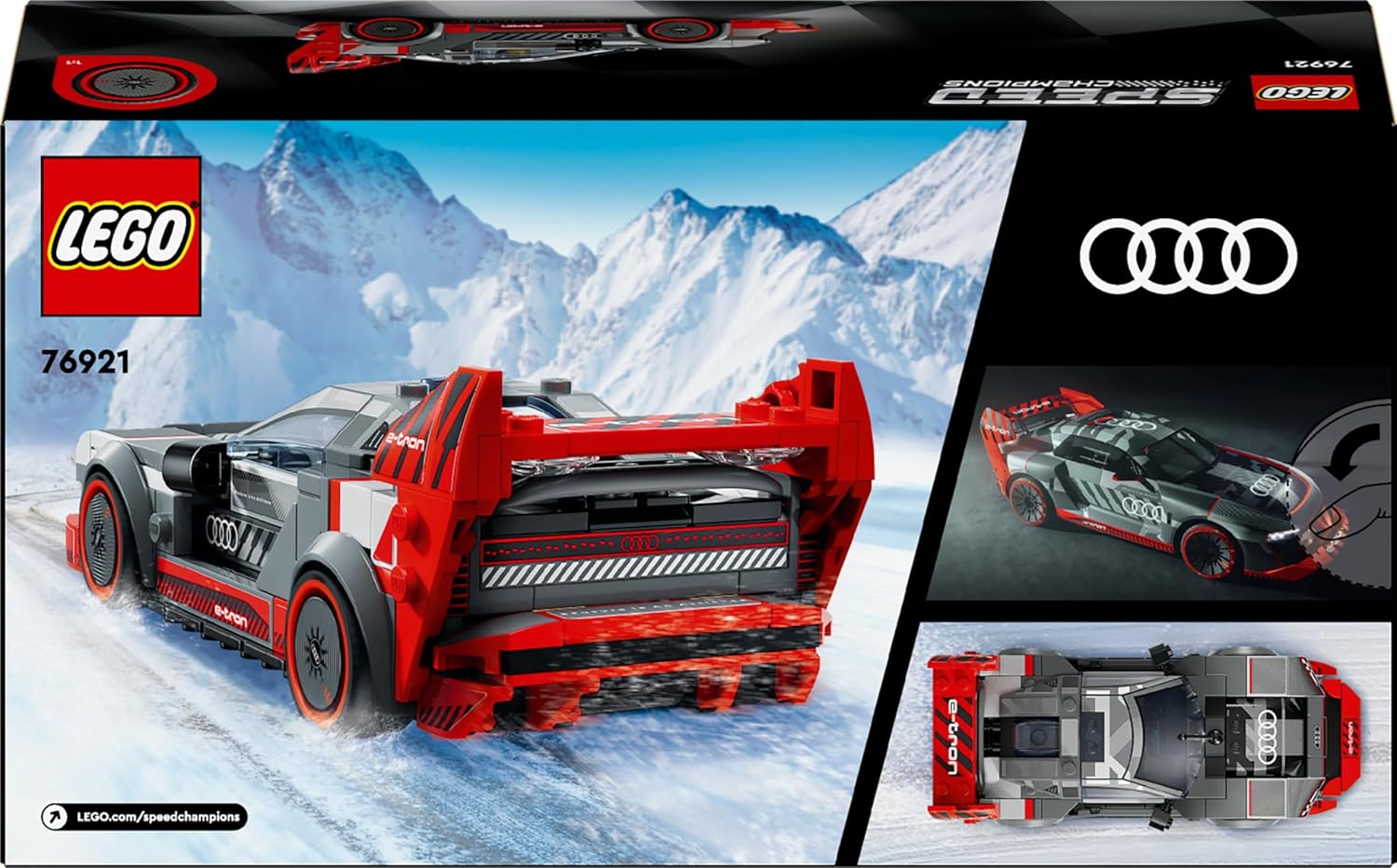 lego speed ​​​​champions audi s1 ​​​​e tron quattro voiture de course jouet véhicule, ensemble de construction pour enfants, idée cadeau pour garçons et filles à partir de 9 ans, jeu indépendant, décoration de chambre 76921