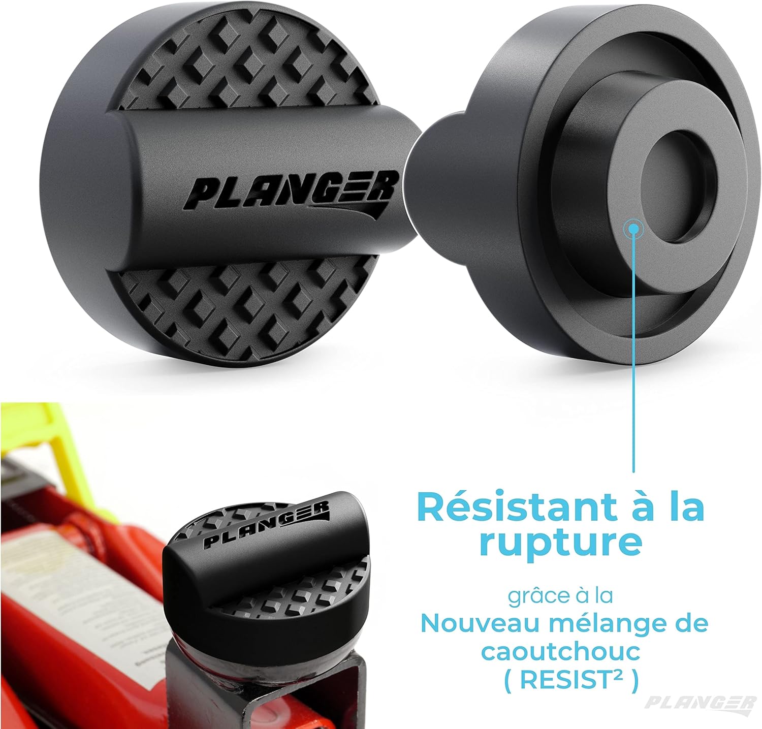 planger® curby pad coussinet en caoutchouc pour cric de voiture (pour certains modèles audi) sur cric protège les voitures et les suv grâce à sa forme et son caoutchouc