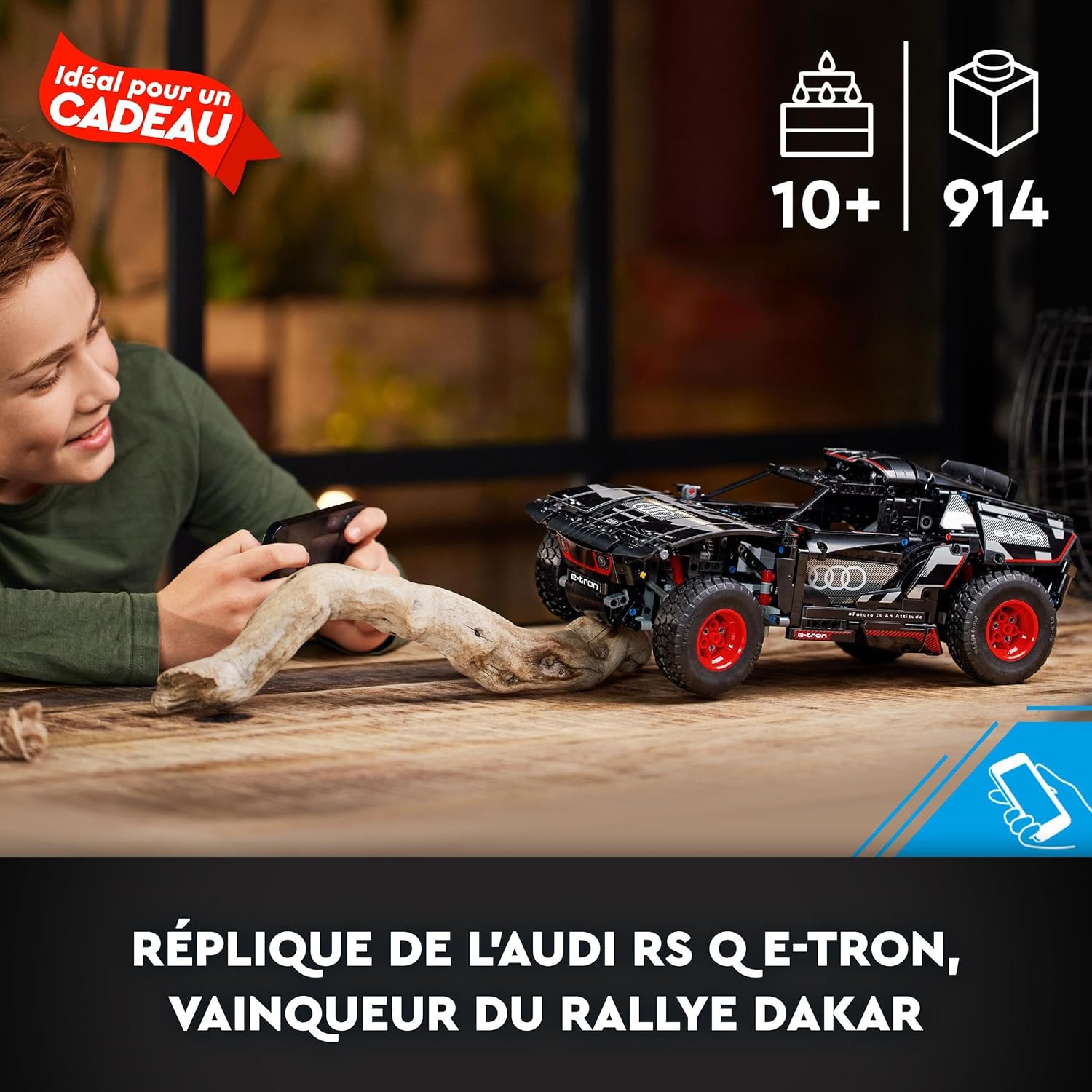 lego technic audi rs q e tron voiture de rallye télécommandée modèle à construire tout terrain dakar contrôlée par application rc avec control+ idée cadeau pour garçons et filles de 10 ans et plus 42160