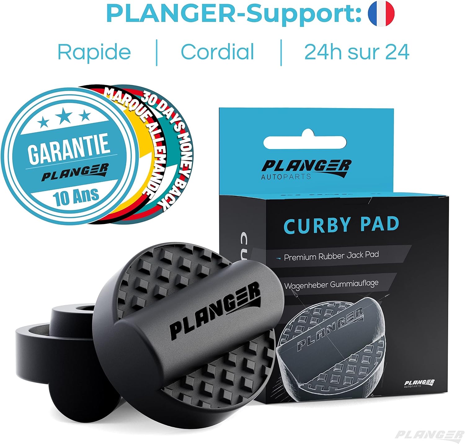 planger® curby pad coussinet en caoutchouc pour cric de voiture (pour certains modèles audi) sur cric protège les voitures et les suv grâce à sa forme et son caoutchouc