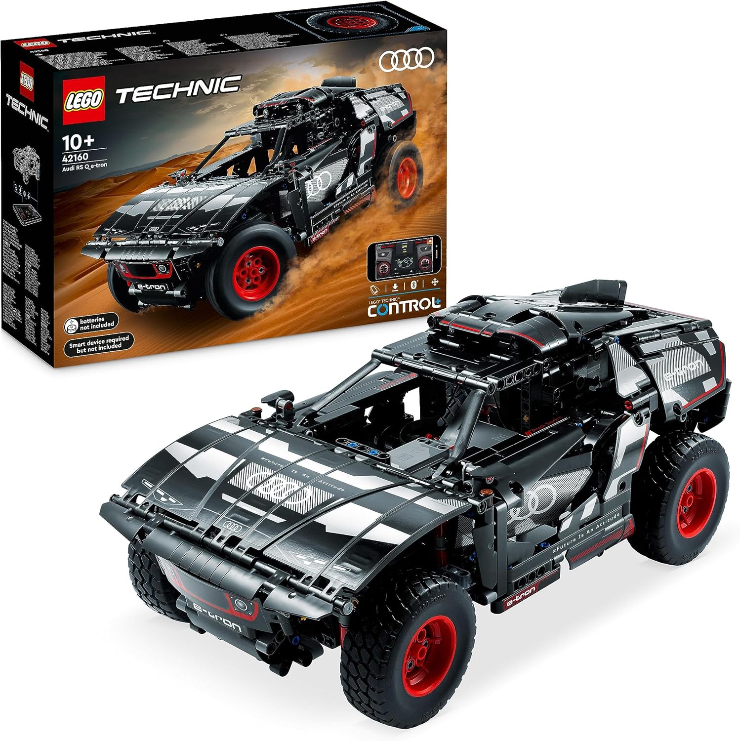 lego technic audi rs q e tron voiture de rallye télécommandée modèle à construire tout terrain dakar contrôlée par application rc avec control+ idée cadeau pour garçons et filles de 10 ans et plus 42160