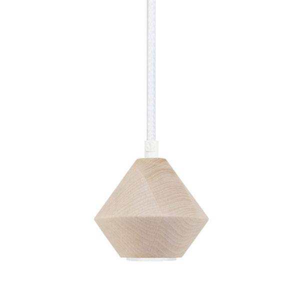 Suspension Textile Blanc Bois