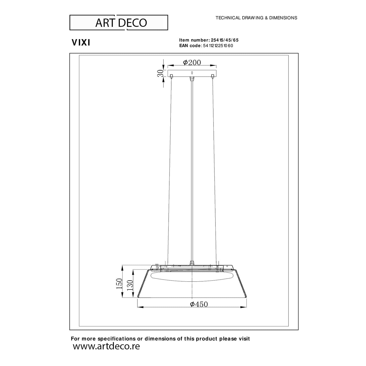 Fiche technique de la Suspension VIXI