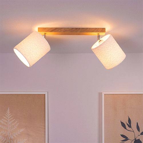 Luminaire plafond tissu blanc