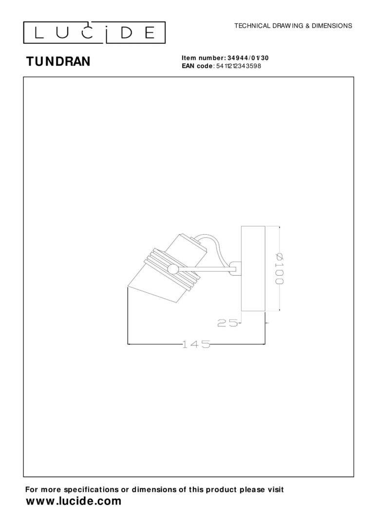 Fiche technique Spot LED Tundran