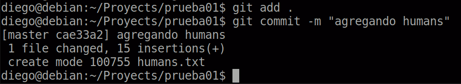19 git add y commit tras eliminación mediante git