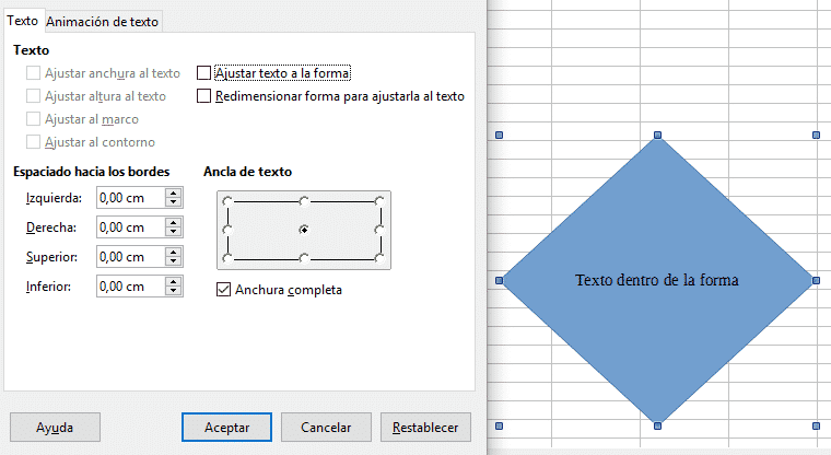 Insertar texto dentro de una forma en Libre Office