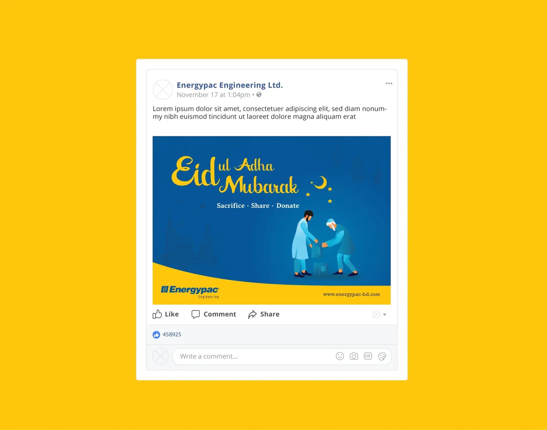 I will design an attractive and creative posts for social media with Eid Mubarak.