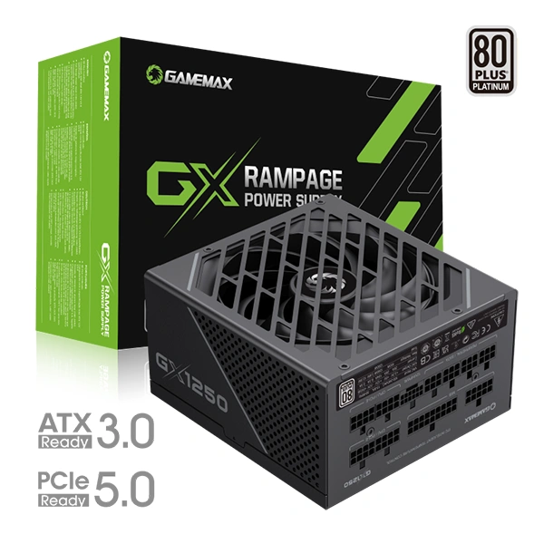 Fuente De Poder Gamemax GX 1250 Pro Black Rampage Series 1250W ATX3.0 1