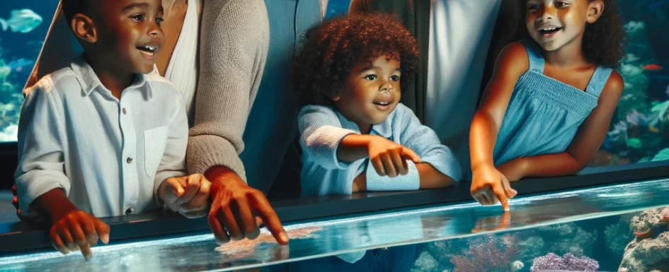 A family at the National Aquarium