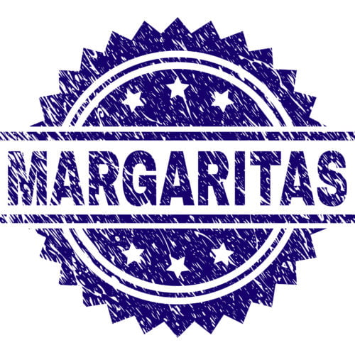 Margaritas rubber stamp on a white background.